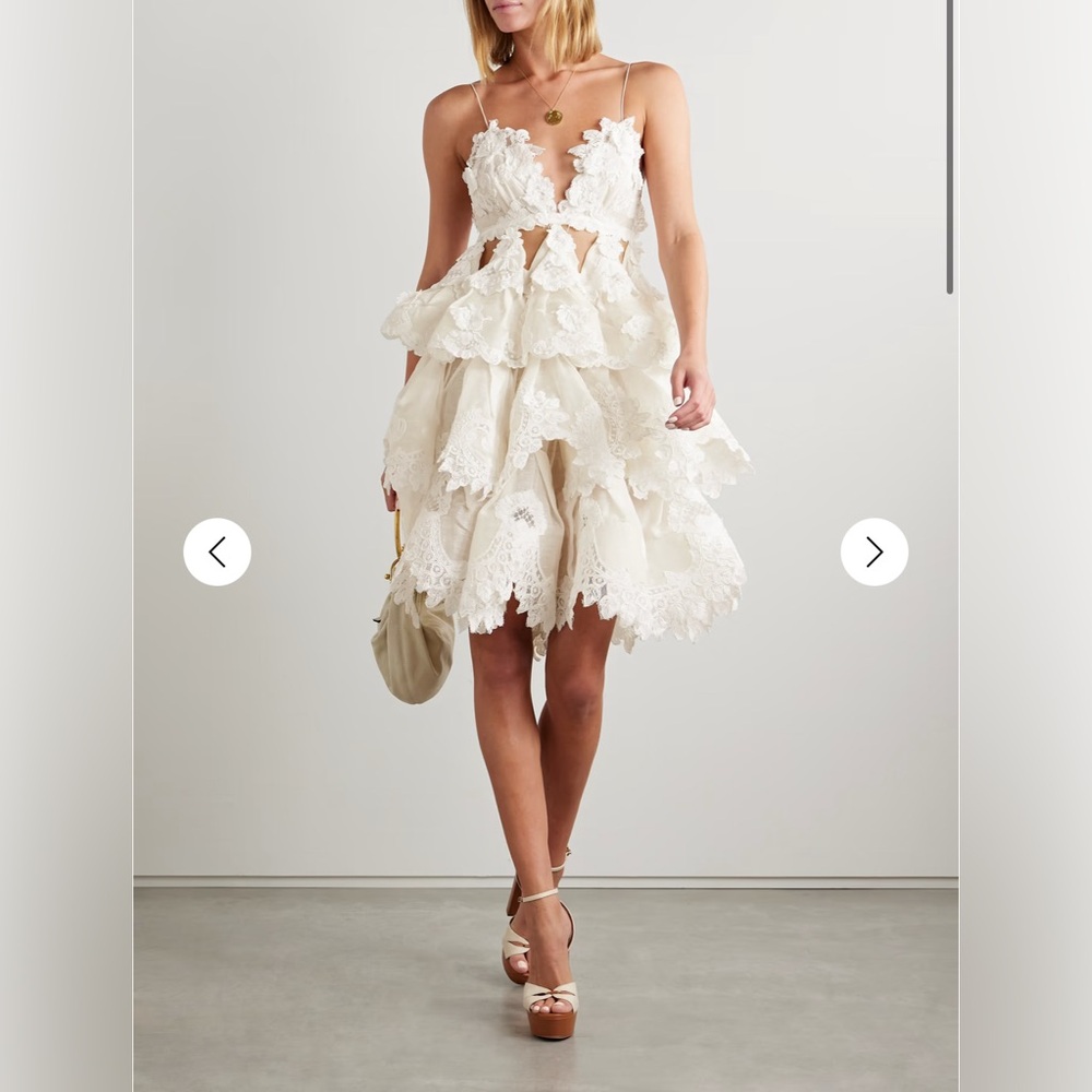NWT Zimmermann Crush Tiered Lace Minidress
Ivory White Crush Tiered Ruffle Dress - Picture 6 of 15